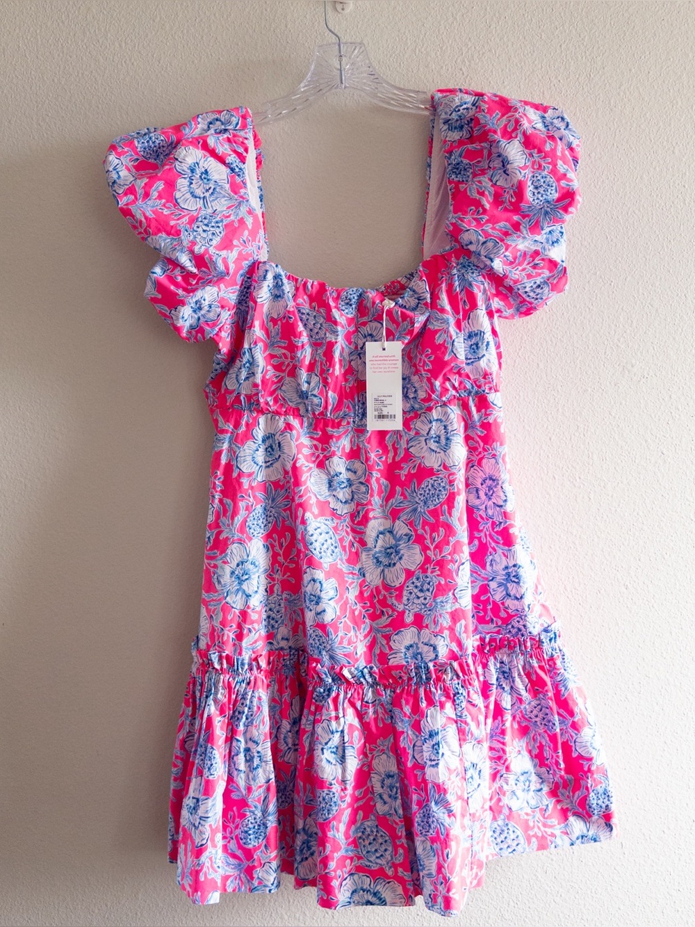 NWT Lilly Pulitzer Nastia Short Sleeve Cotton Dress in Roxie Pink size 6